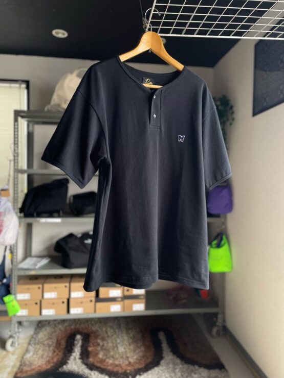 【Men's】NEEDLES | ニードルズ　Henry Neck Tee Cotton Pique - BLACK