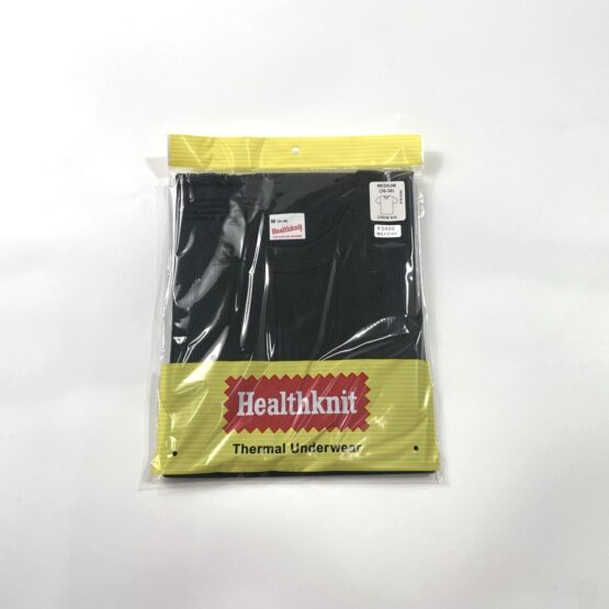 【Ladies】Healthknit | ヘルスニット　Basic Waffle Crewneck S/S Tee - BLACK [602S_SOLID]