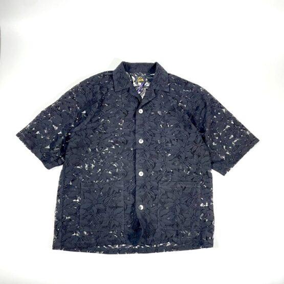【Unisex】NEEDLES | ニードルズ　Cabana Shirt [C/Pe/R Lace Cloth / FLOWER] - BLACK [MR252]