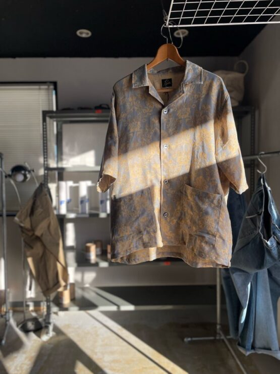 【Men's】NEEDLES | ニードルズ　Cabana Shirt [Poly india Iq.] - GRAY/BEIGE