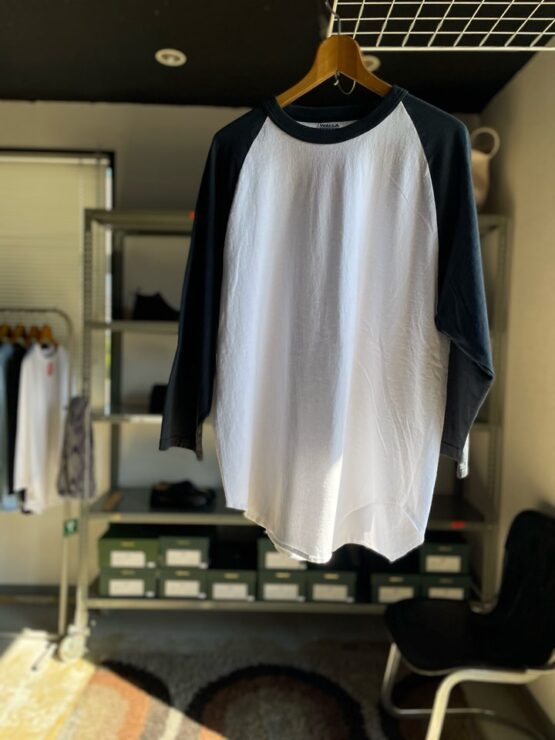 【Unisex】WALLA WALLA SPORT | ワラワラスポーツ　3/4 Baseball Tee 2 Tone - WHITE / CARBON