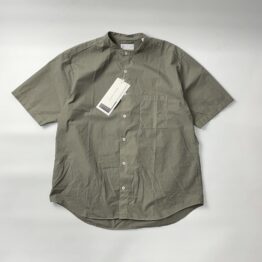 MANUAL ALPHABET | マニュアルアルファベット　Loose Fit Band Collar S/S Shirt - MIDDLE GREY [MA-S-476]