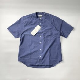 MANUAL ALPHABET | マニュアルアルファベット　Loose Fit Band Collar S/S Shirt - DELFT BLUE [MA-S-476]