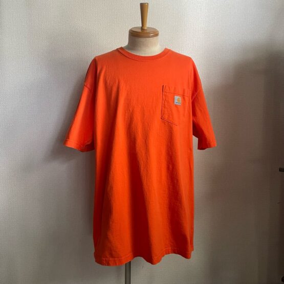 【USED】carhartt　Pocket T-Shirt - ORANGE