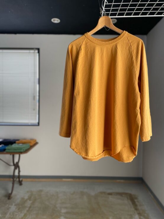 【Unisex】WALLA WALLA SPORT | ワラワラスポーツ　3/4 Baseball Tee - MUSTARD