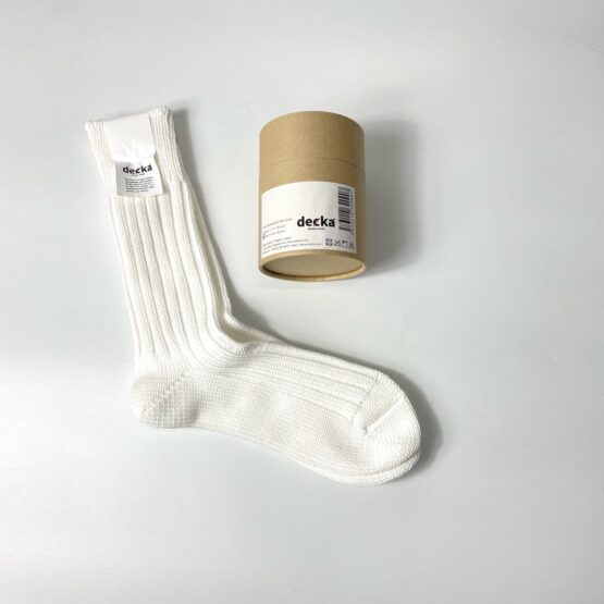 【Unisex】decka Quality Socks | デカ クオリティーソックス　Cased Heavyweight Plain Socks - WHITE