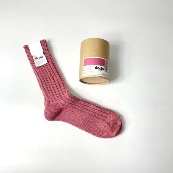 【Unisex】decka Quality Socks | デカ クオリティーソックス　Cased Heavyweight Plain Socks - FLAMINGO