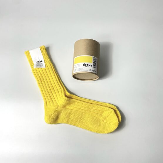 【Unisex】decka Quality Socks | デカ クオリティーソックス　Cased Heavyweight Plain Socks - NEON YELLOW
