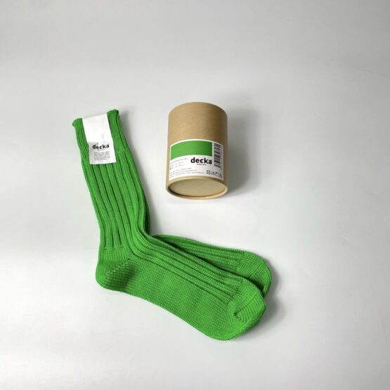 【Unisex】decka Quality Socks | デカ クオリティーソックス　Cased Heavyweight Plain Socks - NEON GREEN