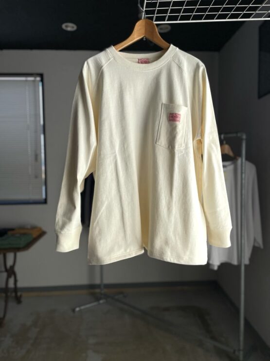 【Men's】BIG MIKE | ビッグマイク　10oz Sunglasses 3 Pocket Long Sleeve Tee - V.WHITE