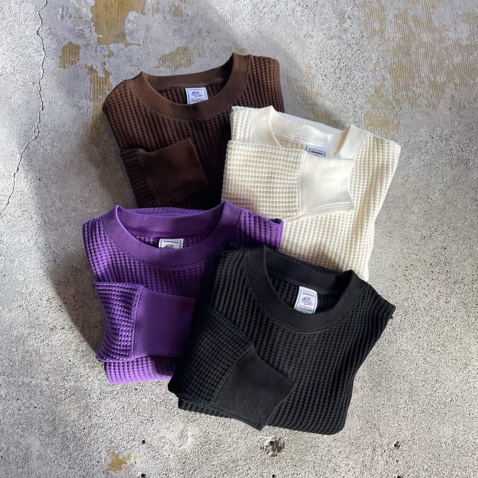 【Unisex】JEMORGAN | ジェーイーモーガン Big Waffle Crew Neck - BLACK - 画像 (15)