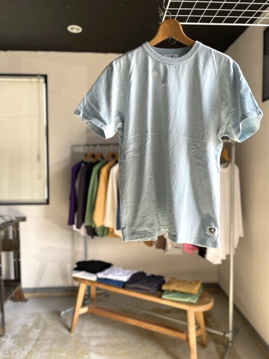 【Unisex】free rage | フリーレイジ　Rycycle Cotton Tee Solid - SAX