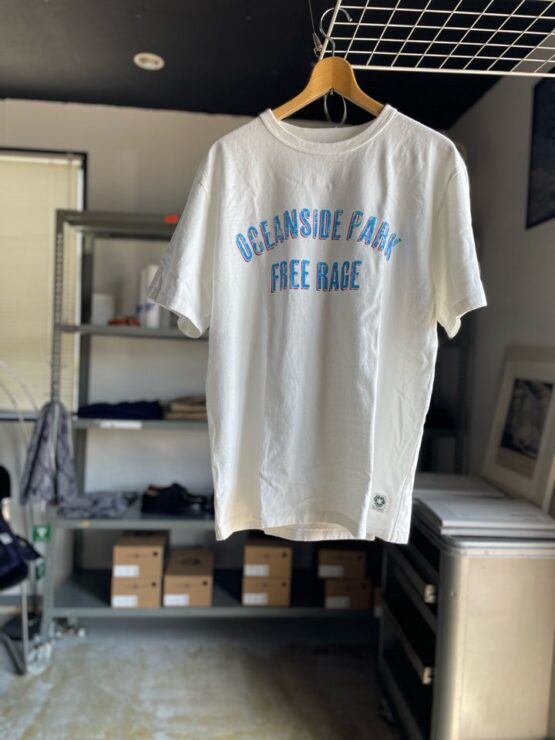 【Unisex】free rage | フリーレイジ　Rycycle Cotton Tee “OCEANSIDE PARK” - WHITE