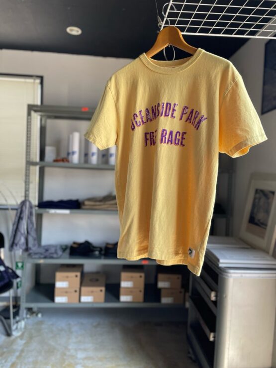【Unisex】free rage | フリーレイジ　Rycycle Cotton Tee “OCEANSIDE PARK” - YELLOW