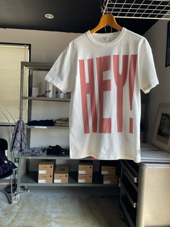 【Unisex】free rage | フリーレイジ　Rycycle Cotton Tee “HEY! YOU” - WHITE