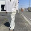 【Unisex】BURLAP OUTFITTER | バーラップアウトフィッター　Track Pant Solid - OFF WHITE - 画像 (5)
