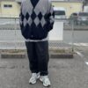 【Men's】BURLAP OUTFITTER | バーラップアウトフィッター　Argyle Fleece Cardigan - GREY / BLACK - 画像 (4)