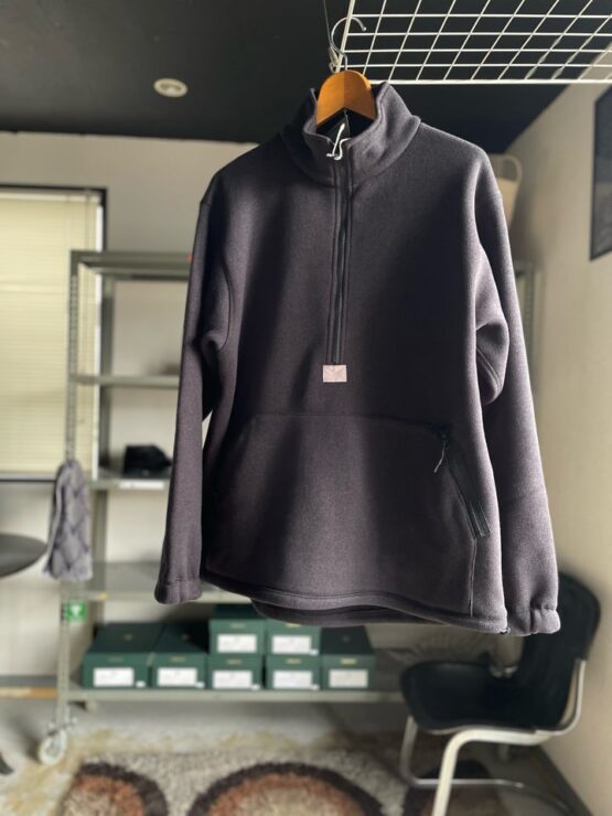 【Unisex】BURLAP OUTFITTER | バーラップアウトフィッター　Knit Fleece Half Zip Top - BLACK
