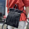 【Unisex】BAICYCLON by bagjack | バイシクロン バイ バッグジャック　Tape Fringe Drawstring Bag - BLACK [BCL-65] - 画像 (2)