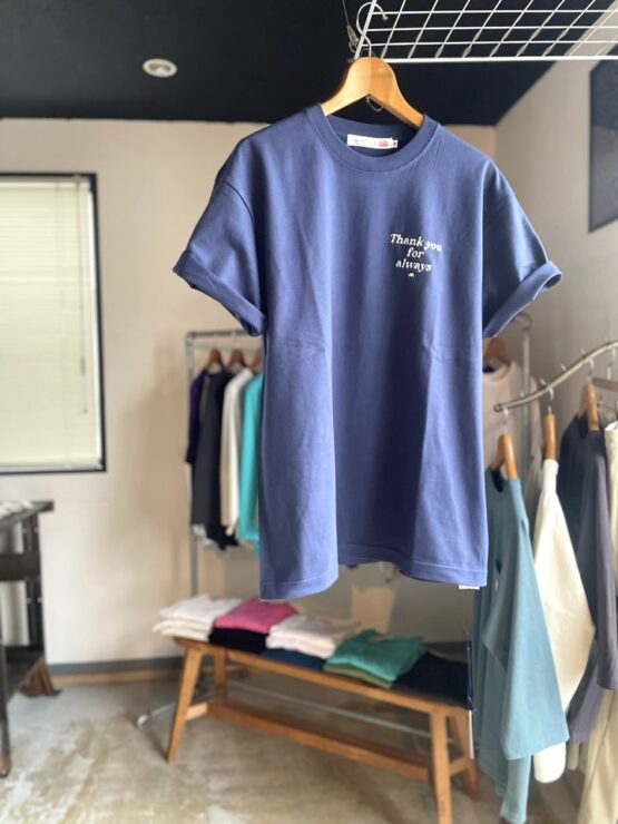【Unisex】melple | メイプル　melple×SALVAGE PUBLIC Thank you Shortsleeve - NAVY