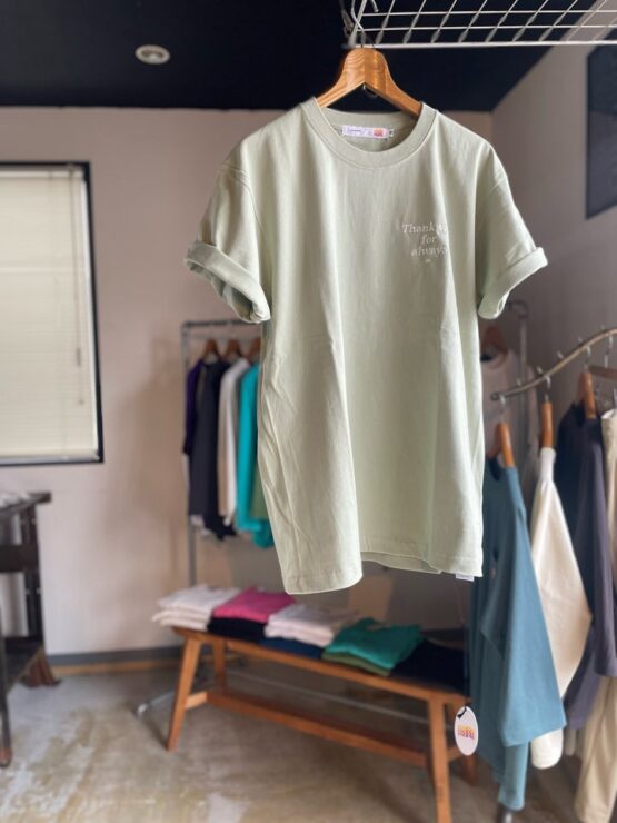 【Unisex】melple | メイプル　melple×SALVAGE PUBLIC Thank you Shortsleeve - SAGE