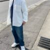 【Men's】free rage | フリーレイジ　"STANDARD" No Collar Denim Shirt - WHITE - 画像 (2)