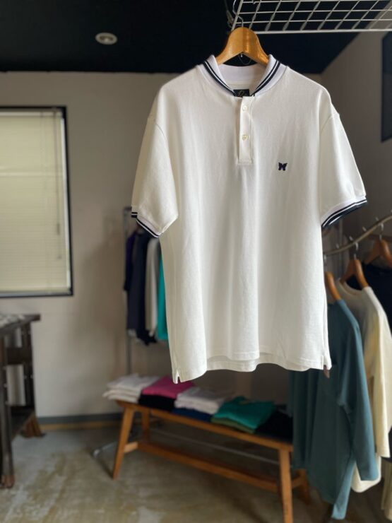 【Men's】NEEDLES | ニードルズ　Shawl Collar S/S Polo Cotton Pique - WHITE