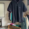 【Men's】NEEDLES | ニードルズ　Shawl Collar S/S Polo Cotton Pique - BLACK - 画像 (2)