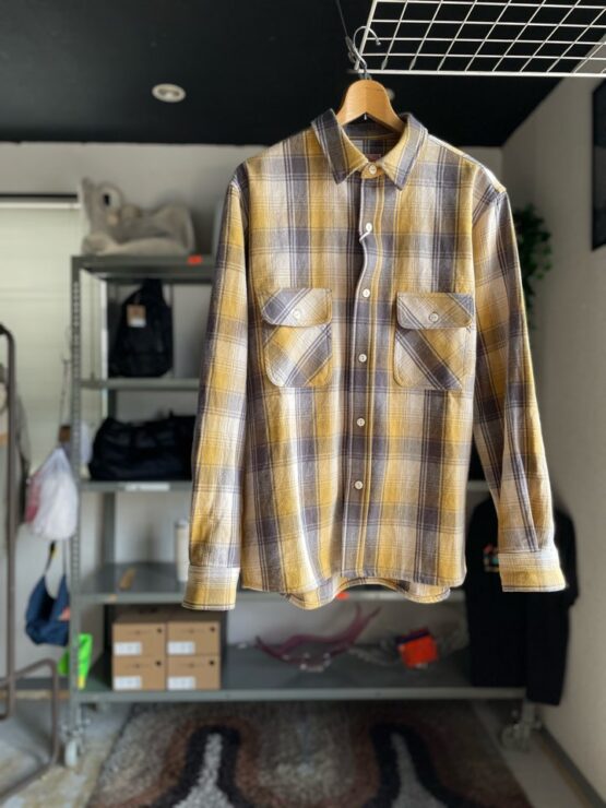 【Men's】BIG MIKE | ビッグマイク　Heavy Flannel Shirts - YEL×GRY×OFF