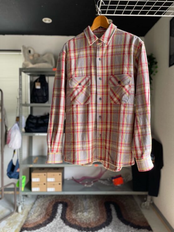 【Men's】BIG MIKE | ビッグマイク　Heavy Flannel Shirts - GRAY×YEL×RED