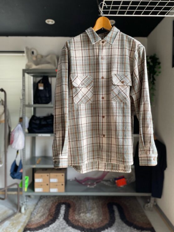 【Men's】BIG MIKE | ビッグマイク　Heavy Flannel Shirts - MINT×BRN×OFF