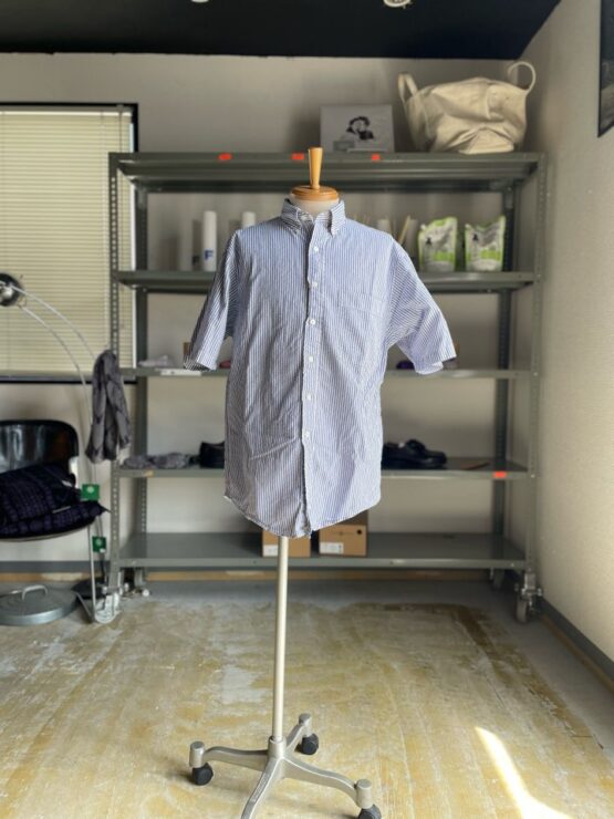 【Used】LANDS' END　Stripe Shirt - SAX BLUE
