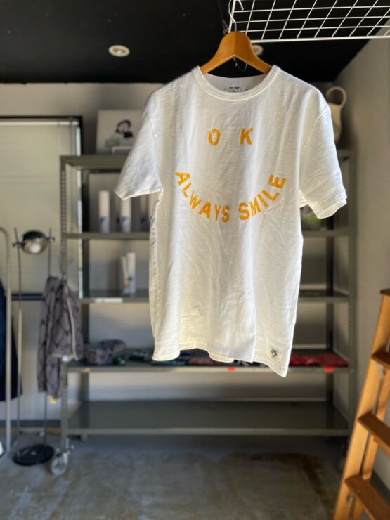 【Unisex】free rage | フリーレイジ　Rycycle Cotton Tee "SMILE" - WHITE