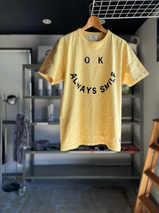 【Unisex】free rage | フリーレイジ　Rycycle Cotton Tee "SMILE" - YELLOW