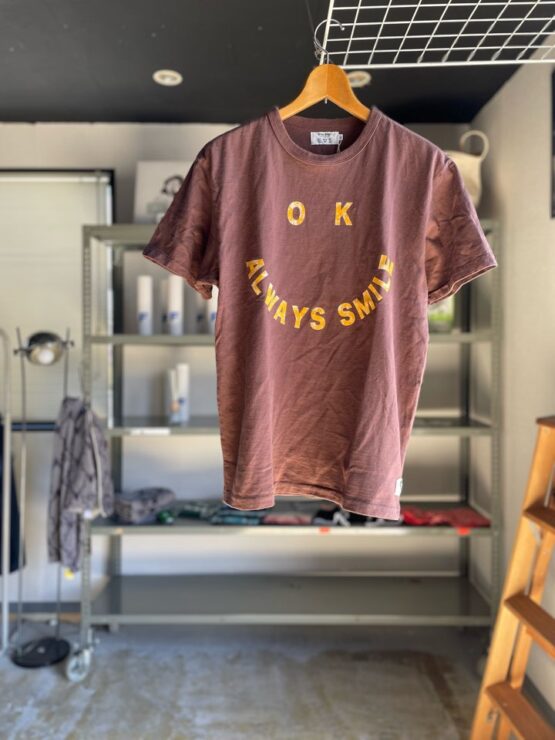 【Unisex】free rage | フリーレイジ　Rycycle Cotton Tee "SMILE" - BROWN
