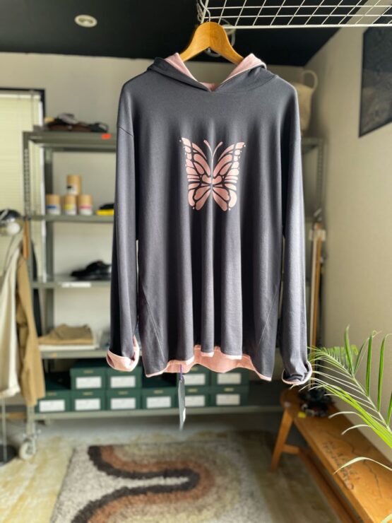 【Unisex】NEEDLES | ニードルズ　L/S Reversible Hoody 〔COTTON JERSEY〕- CHARCOAL [NS268]
