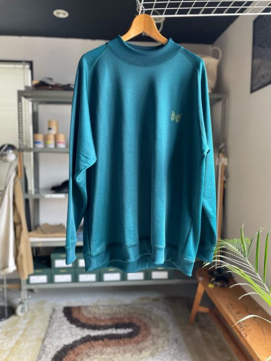 【Unisex】NEEDLES | ニードルズ　L/S Mock Neck Tee 〔BRIGHT JERSEY〕- JASPER GREEN [NS258]