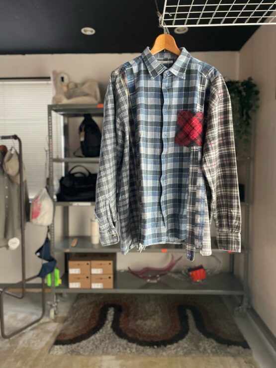 【Unisex】Rebuild by Needles | リビルドバイニードルズ　Flannel Shirt 7Cut Wide Sht - B