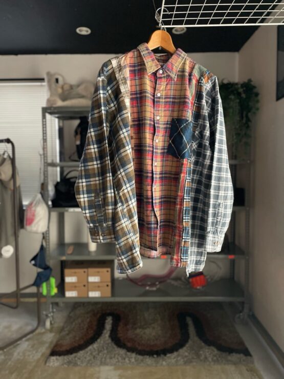 【Unisex】Rebuild by Needles | リビルドバイニードルズ　Flannel Shirt 7Cut Wide Sht - C