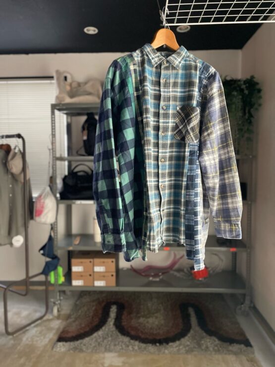 【Unisex】Rebuild by Needles | リビルドバイニードルズ　Flannel Shirt 7Cut Wide Sht - D