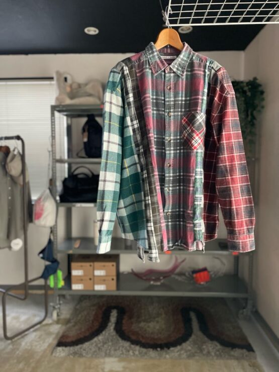 【Unisex】Rebuild by Needles | リビルドバイニードルズ　Flannel Shirt 7Cut Wide Sht - E