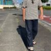 【Unisex】armi | アーミィ　peacetree別注『残布』Zan;p T Border - WHITE BORDER - 画像 (8)