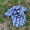 【Unisex】STAMP Run&Co | スタンプ ランアンドカンパニー　STAMP Wide Tee "BORDER" - WHITE / NAVY - 画像 (2)
