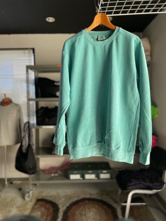 【Unisex】Import Brand　Garment Dyed Crew Swat - Seafoam