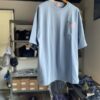 【Men's】BIG MIKE | ビッグマイク　Heavy Wide Sunglasses Pocket S/S Tee - BLUE GRAY - 画像 (2)
