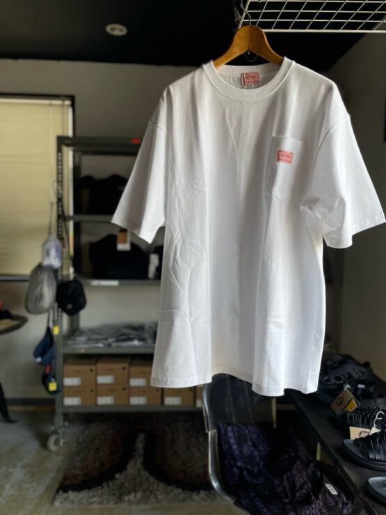 【Men's】BIG MIKE | ビッグマイク　Heavy Wide Sunglasses Pocket S/S Tee - WHITE