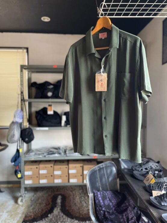 【Men's】BIG MIKE | ビッグマイク　Rayon Aloha S/S Shirts - DARK GREEN