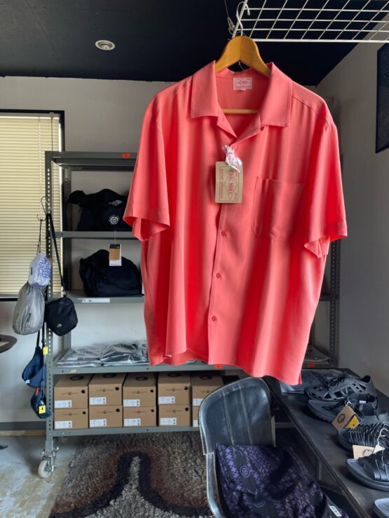 【Men's】BIG MIKE | ビッグマイク　Rayon Aloha S/S Shirts - SALMON PINK