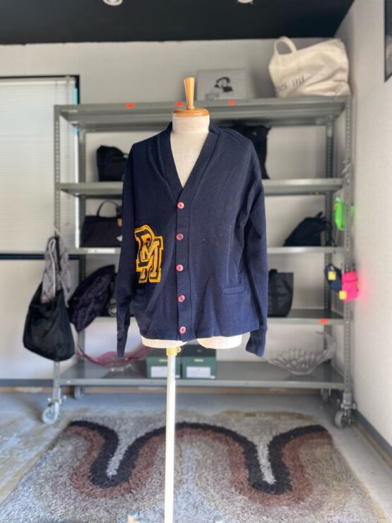 【USED】60's Letterd Cardigan - NAVY