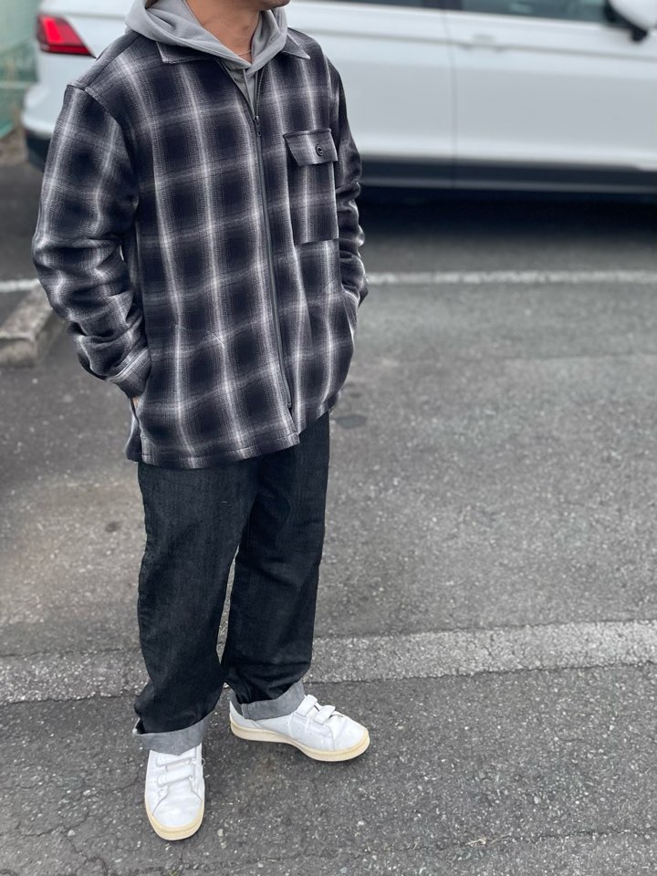 【Men's】BIG MIKE | ビッグマイク Heavy Flannel Zip Shirt Jacket - BLACK×GRAY - 画像 (10)